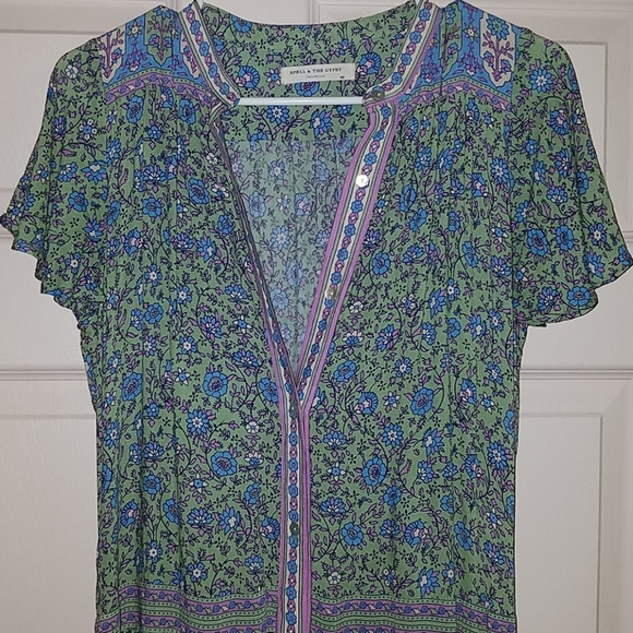 Spell jasmine flutter sleeve maxi dress jade gypsy - Picture 5 of 10